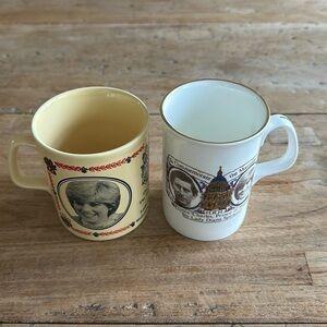 Charles & Diana Vintage 1981 Royal Wedding Mugs — Set of 2